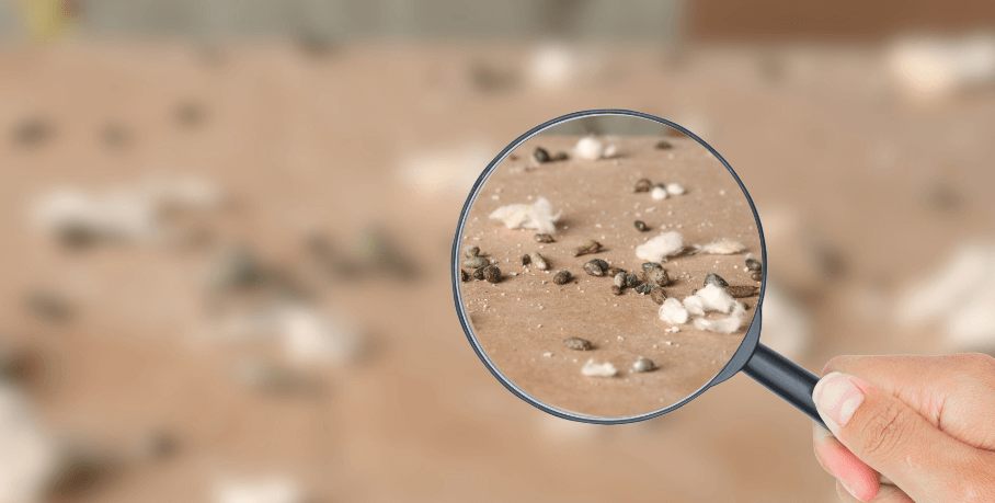 Signs of a rodent infestation found inside a residential property